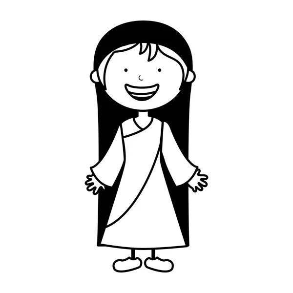 Vierge Marie mangeoire caractère — Image vectorielle