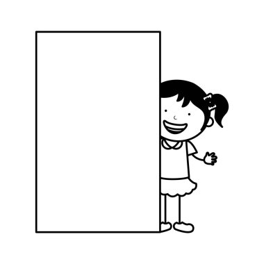 sevimli küçük kız karakter