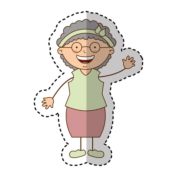 Söta mormor karaktär ikon — Stock vektor