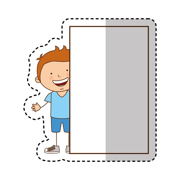 Lindo niño pequeño personaje — Vector de stock