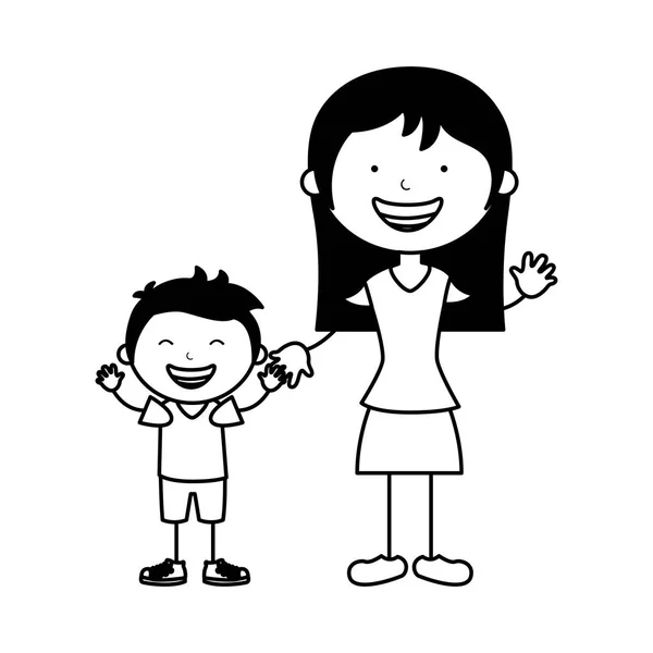 Glade familiemedlemmer ikon – Stock-vektor