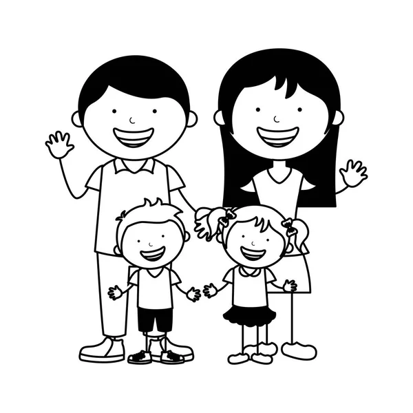 Happy family members icon — Stock Vector