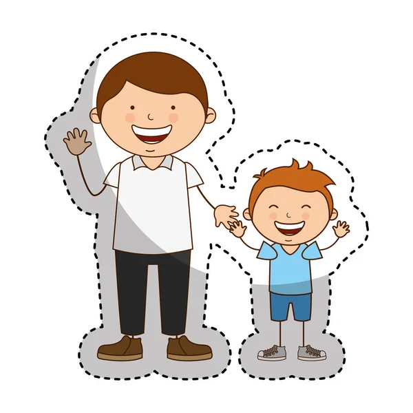 Happy family members icon — Stock Vector