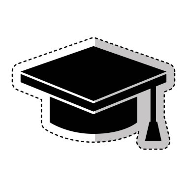 şapka mezuniyet izole simgesi
