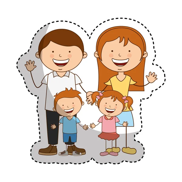 Lyckliga familjemedlemmar ikonen — Stock vektor