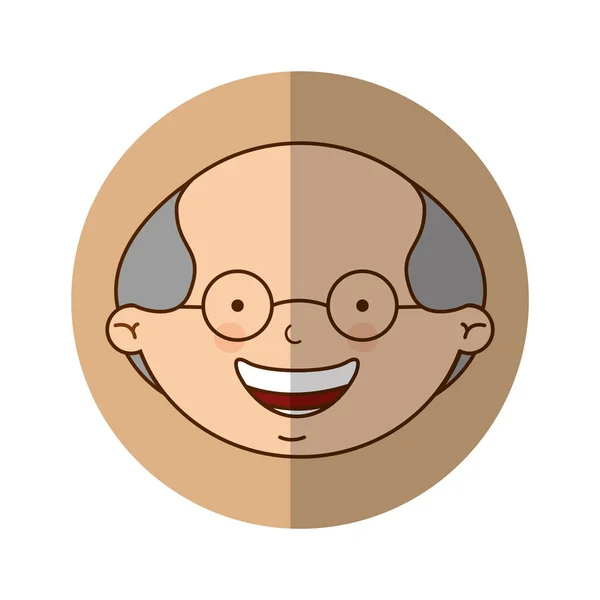 Lindo abuelo carácter icono — Vector de stock