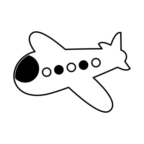 Silueta de avión icono aislado — Vector de stock