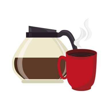 Kahve fincanı izole edilmiş ikon içer