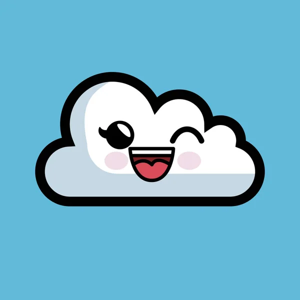 Cloud computing carácter aislado icono — Vector de stock