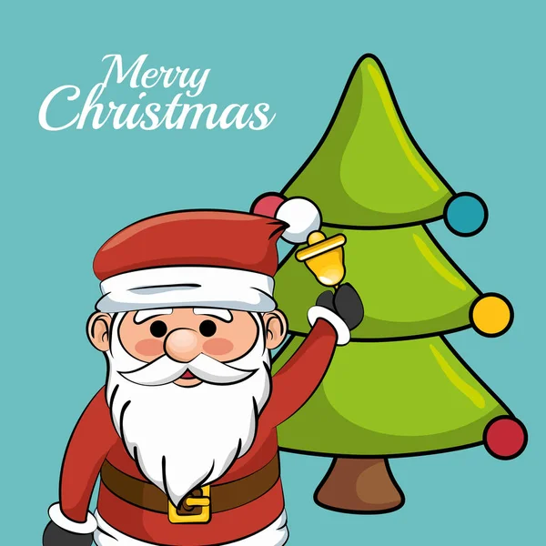 Happy merry christmas santa claus character — Stock Vector