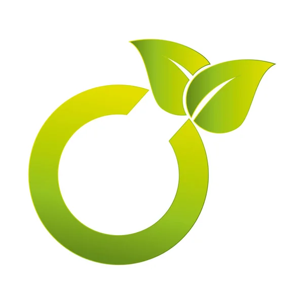 Bladeren van de plant ecologie symbool — Stockvector