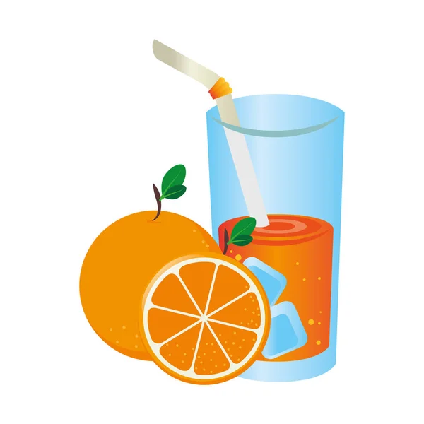 Zumo de naranja fruta icono — Vector de stock