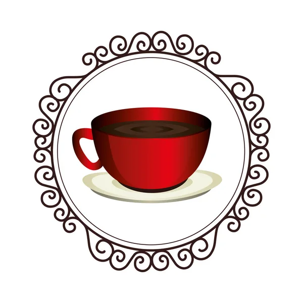 Taza de café bebida aislado icono — Vector de stock