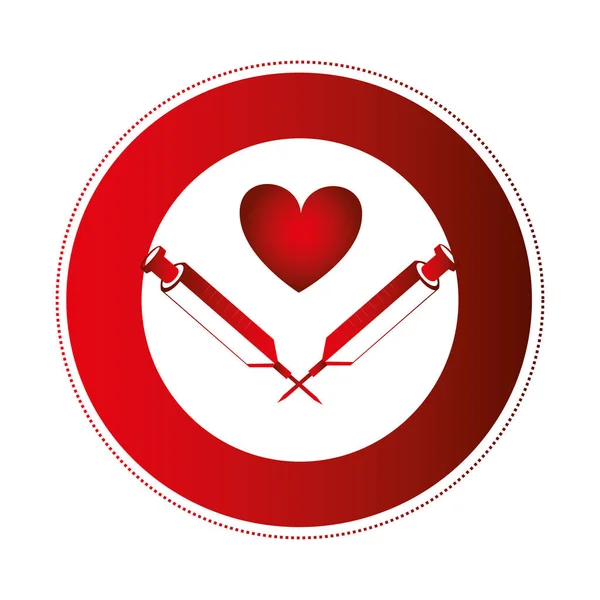 Heart care isolated icon — Stock Vector