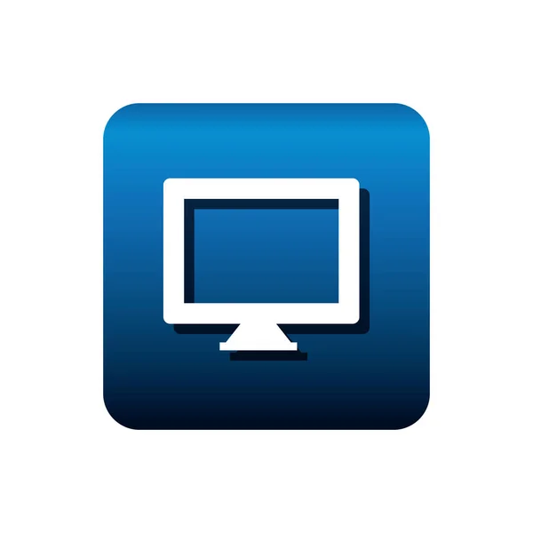 Monitor ikon komputer desktop - Stok Vektor
