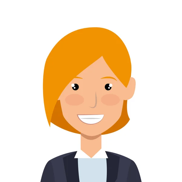 Mujer de negocios carácter avatar icono — Vector de stock