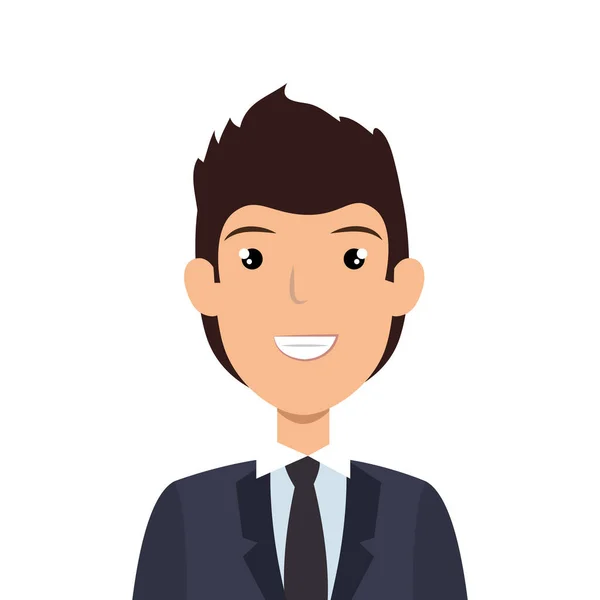 Homme d'affaires personnage avatar icône — Image vectorielle