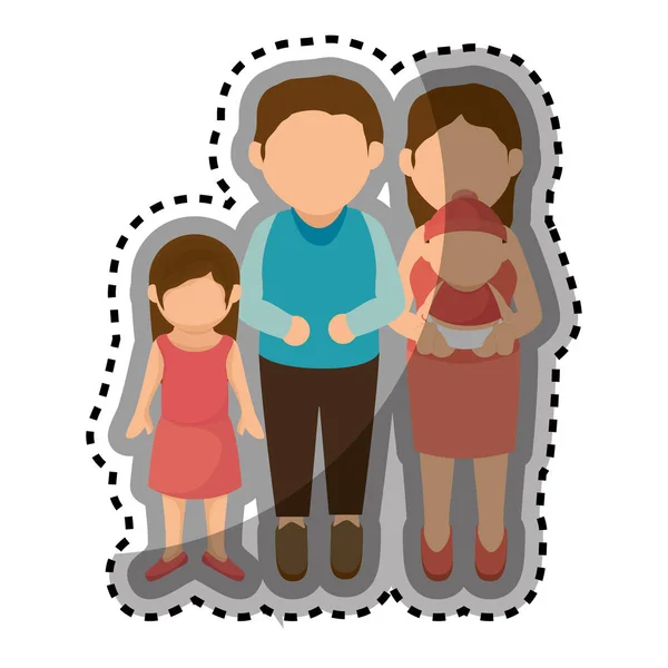 Happy family members with baby — Stock Vector