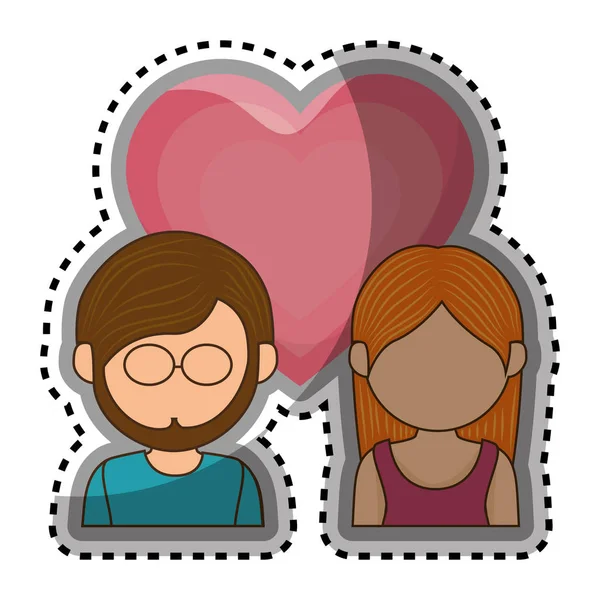 Amor pareja tarjeta icono — Vector de stock