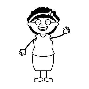 sevimli büyükanne karakter simgesi