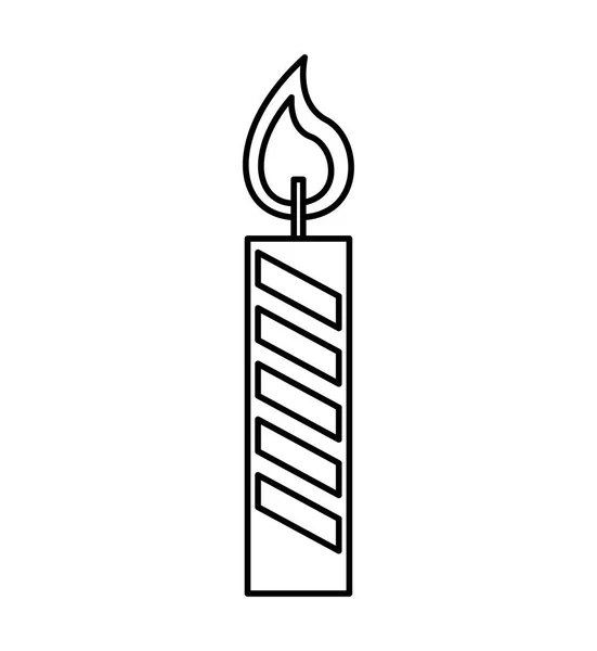 Kerze Geburtstag isolierte Ikone — Stockvektor