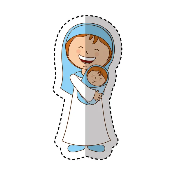 Jungfrau Maria Krippe Charakter — Stockvektor