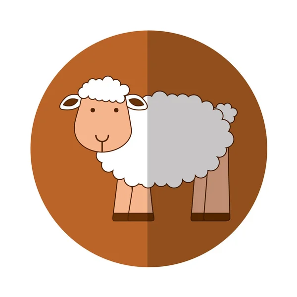 Aranyos juhok jászol karakter — Stock Vector