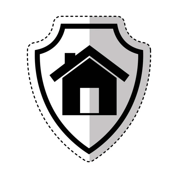 Shield insurance with house isolated icon — Stock Vector