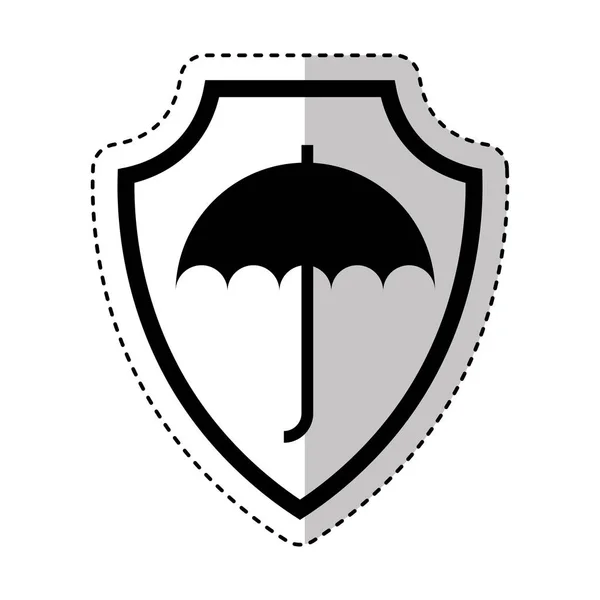 Seguro escudo com guarda-chuva ícone isolado —  Vetores de Stock