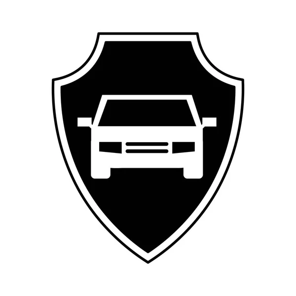 Защита со значком автомобиля — стоковый вектор