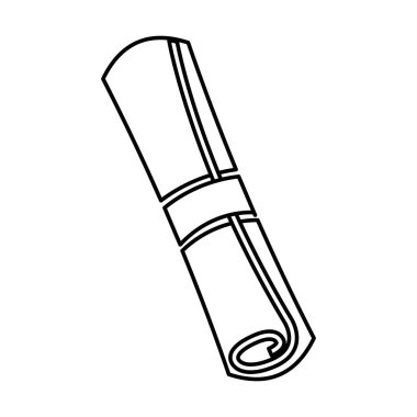 Diploma siluet izole simgesi