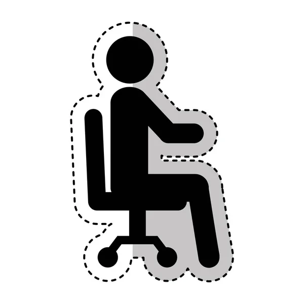 Podnikatel siluetu sedící v kancelářská židle — Stockový vektor