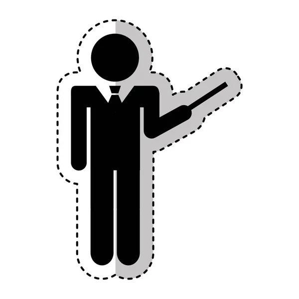Figura hombre de negocios silueta icono — Archivo Imágenes Vectoriales