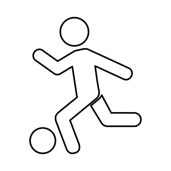 Menselijke silhouet te voetballen — Stockvector