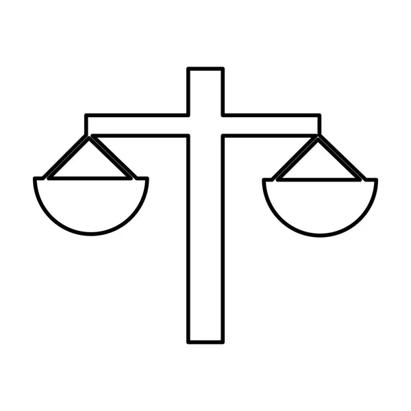Schaal evenwicht geïsoleerde pictogram — Stockvector