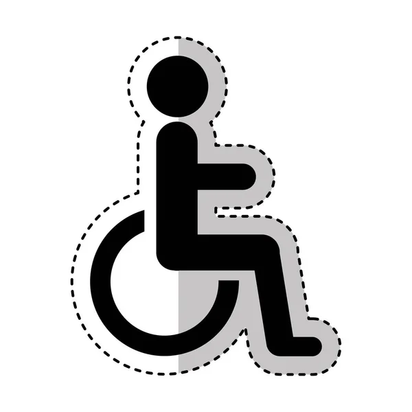 Disable person in wheelchair silhouette — Stock Vector