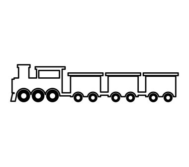 buhar tren siluet izole simgesi