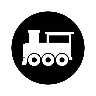 buhar tren siluet izole simgesi