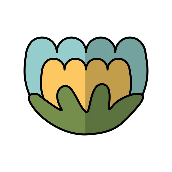 かわいい花の分離アイコン — ストックベクタ
