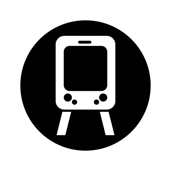 Tramvaj silueta izolované ikona — Stockový vektor