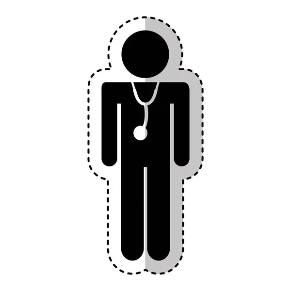 Professional doctor silhouette figure — Stock Vector