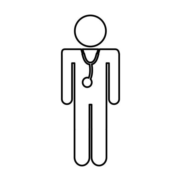 Professional doctor silhouette figure — Stock Vector