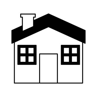 ev siluet izole simgesi