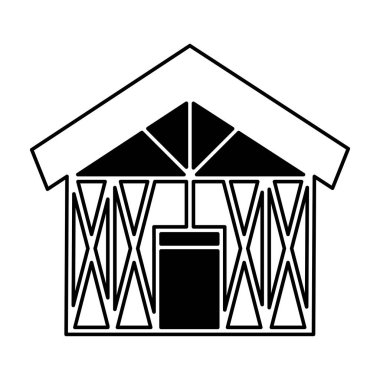 ev siluet izole simgesi