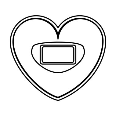 ölçek denge dijital simgesi kalp şeklinde