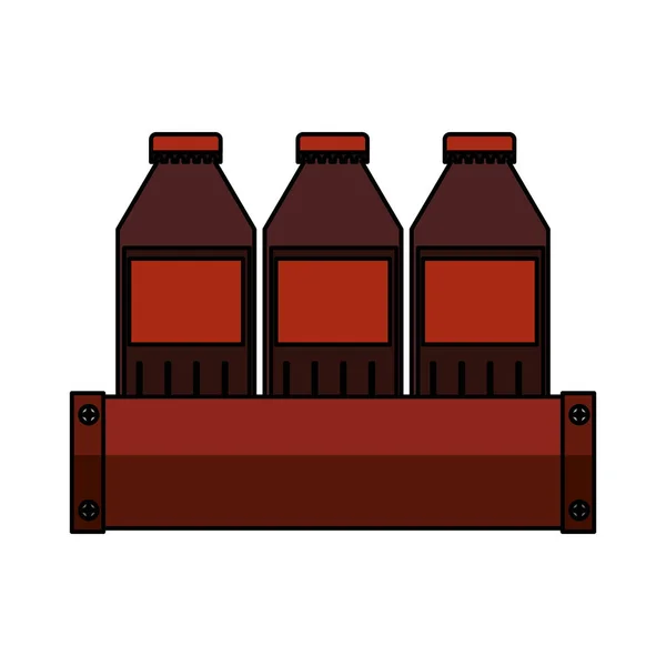 Soda láhve v izolované ikonu Koš — Stockový vektor