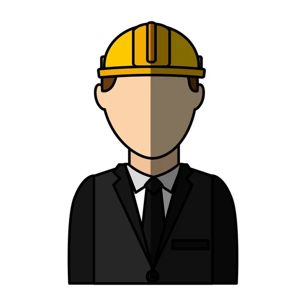 Mühendis inşaat işçisi avatar — Stok Vektör