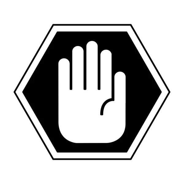 Hand stop isolated icon — Stock Vector