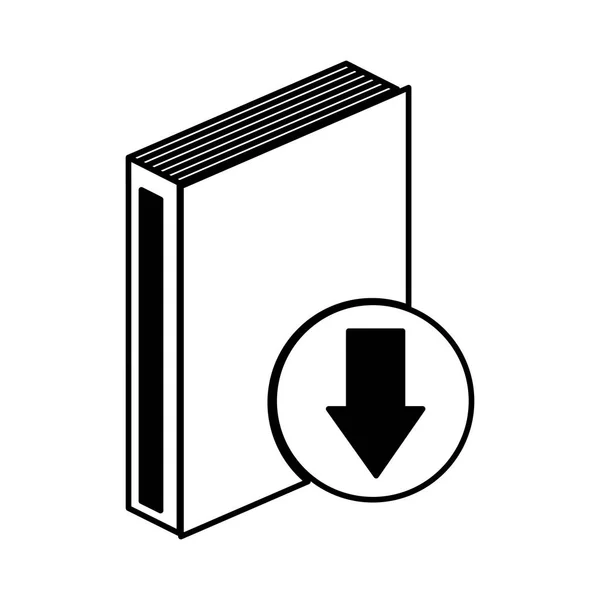 Livro eletrônico com seta download — Vetor de Stock