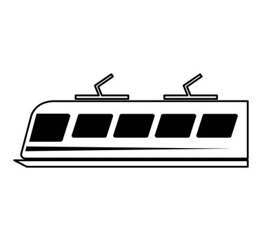 tramvay siluet izole simgesi